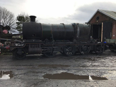 The loco without cab, tanks or bunker.