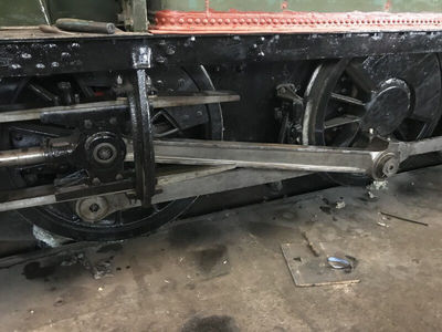 The connecting rods are fitted and the piston bump stop clearances checked. 
